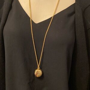 Avon Jewelry, Goldtone 4 photo Vintage Locket Flower Necklace